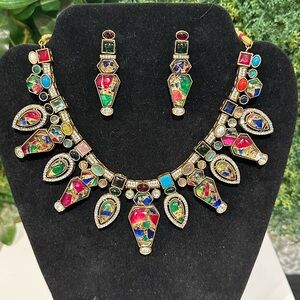 & Other Stories Colorful Gem Necklace and Earring Set